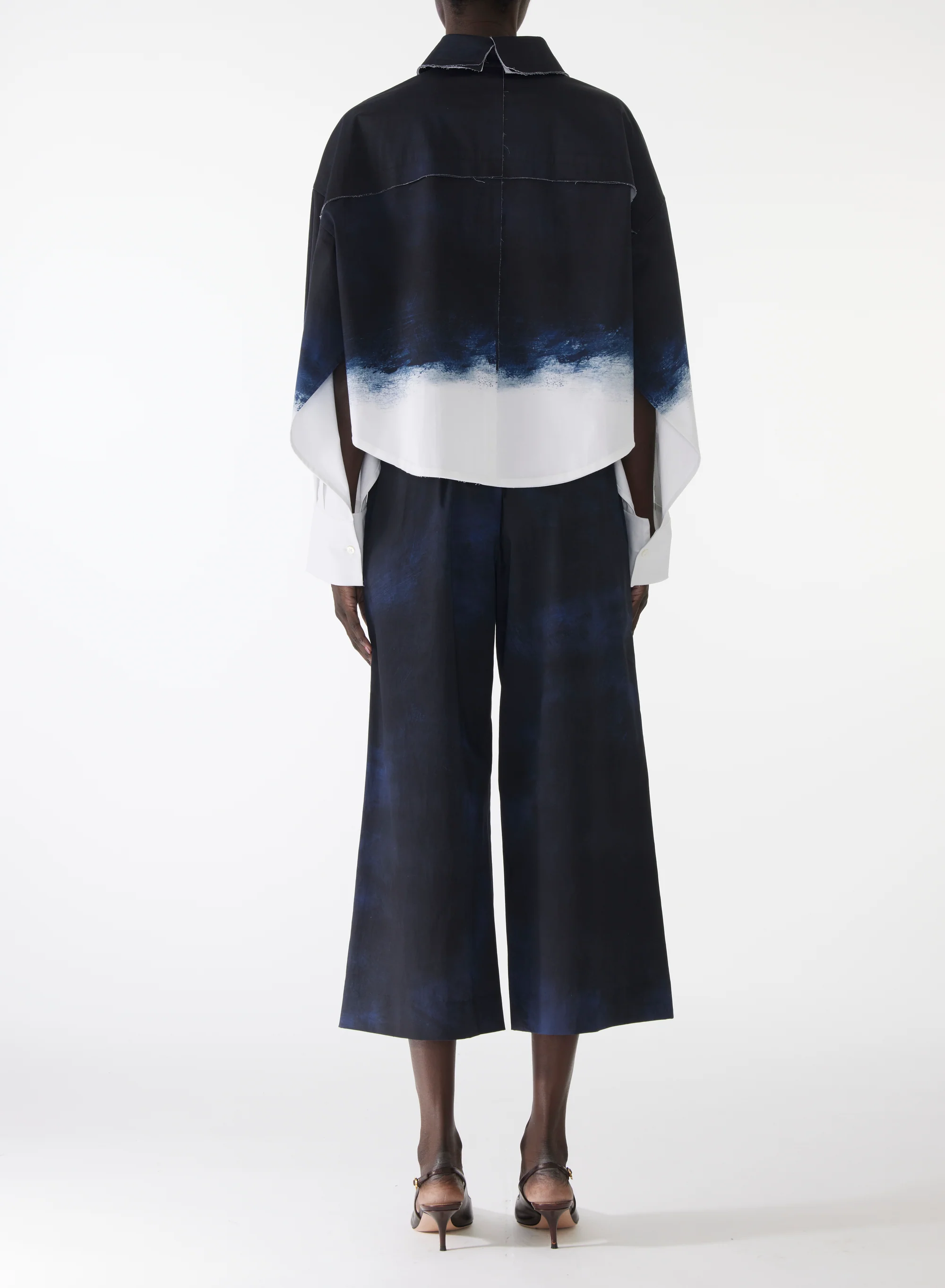 BRUSHED CANVAS PRINTED WIDE LEG PANT WITH ELASTIC WAIST - Image 4