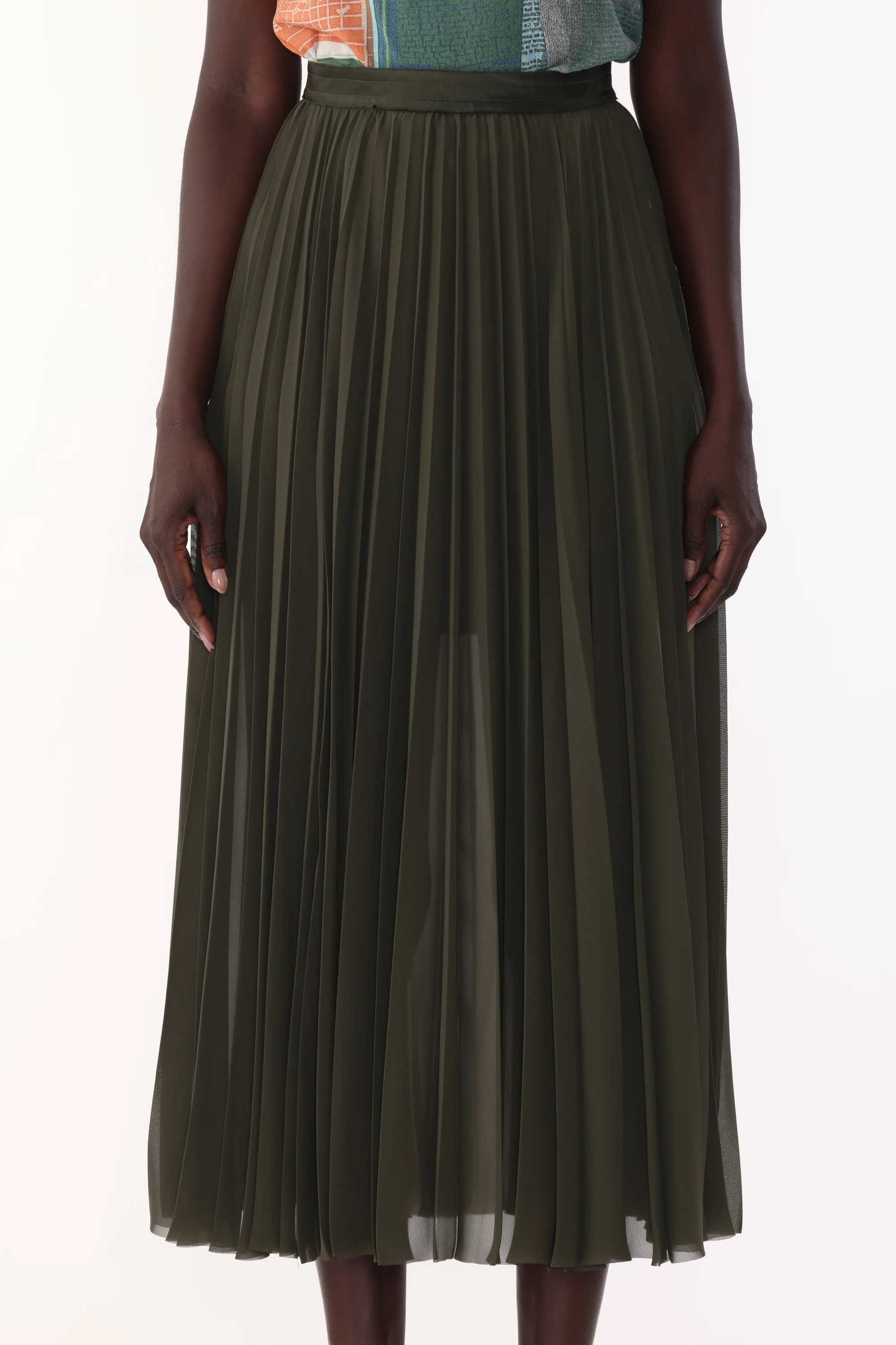 CHIFFON PLEATED SKIRT - Image 4