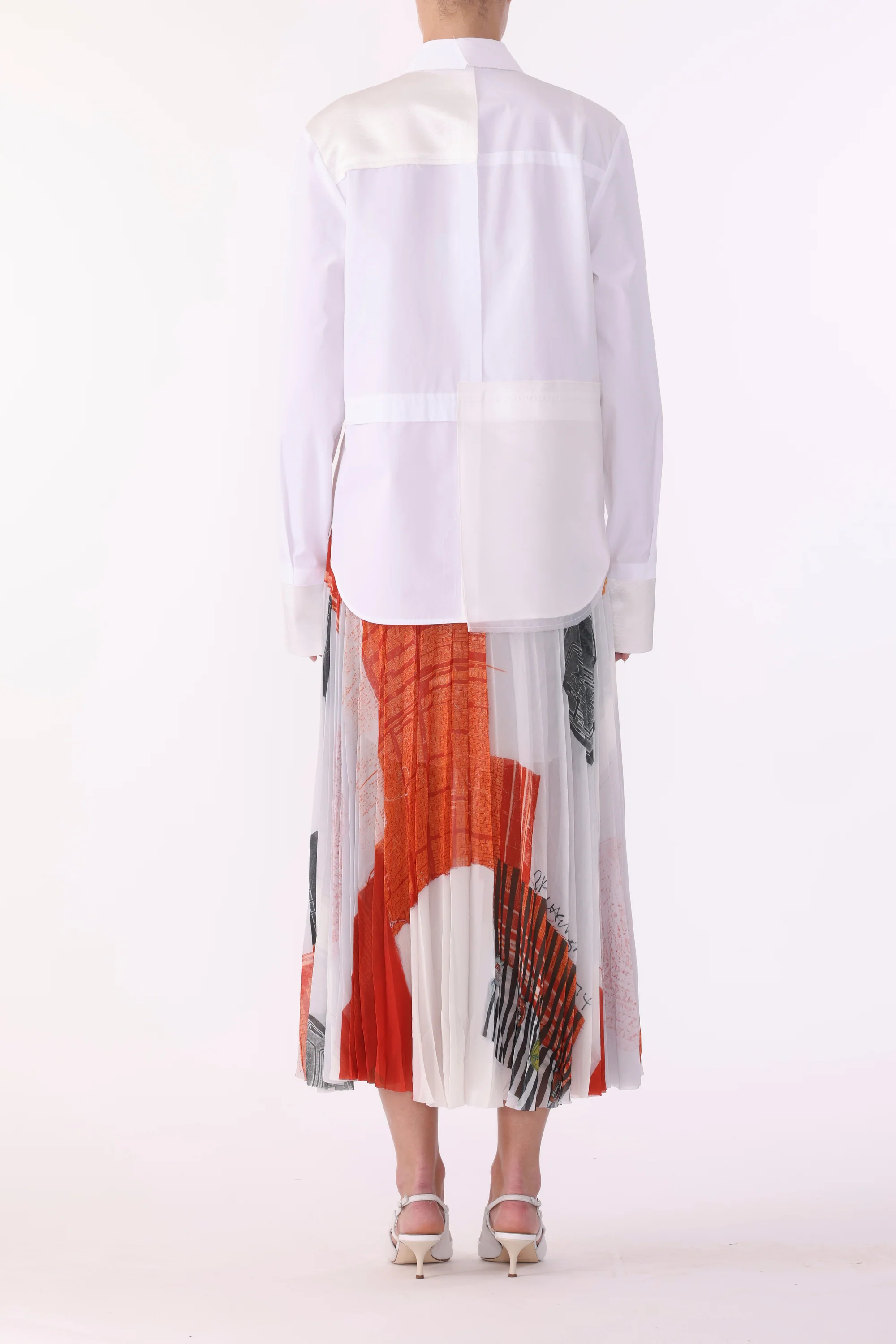 COLLAGE LONG SLEEVE ZIP-UP COTTON SHIRT - Image 4