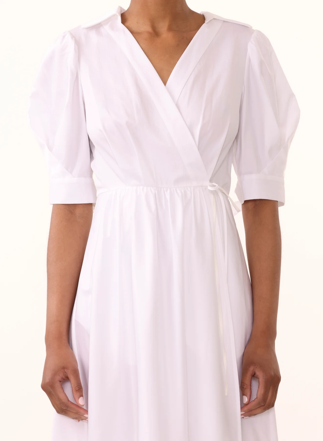 COTTON SATEEN SHORT SLEEVE DAY DRESS - Image 4
