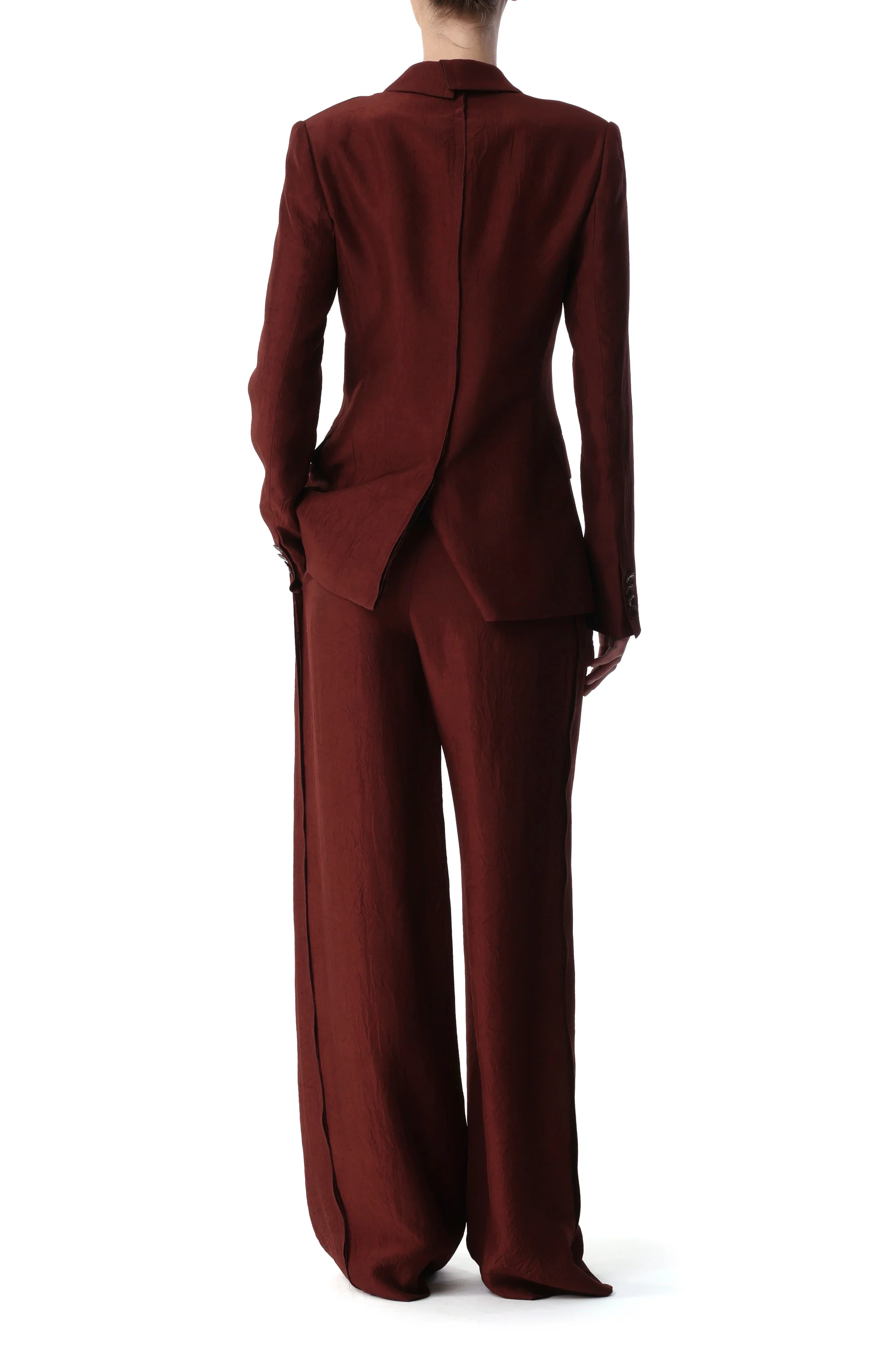 CRINKLED SATIN SINGLE-BREASTED BLAZER - Image 3