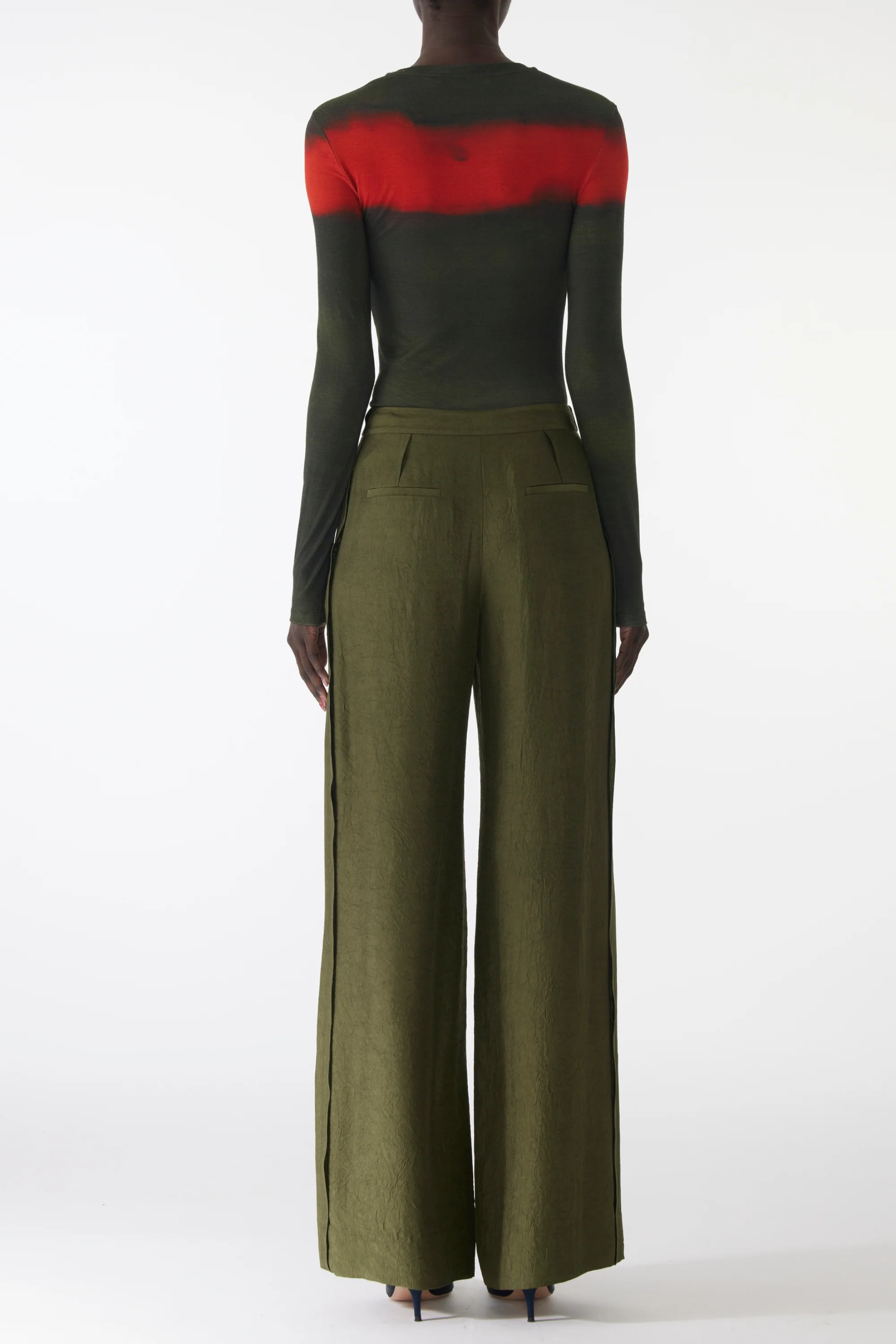 CRINKLED SATIN STRAIGHT- LEG TROUSERS - Image 3
