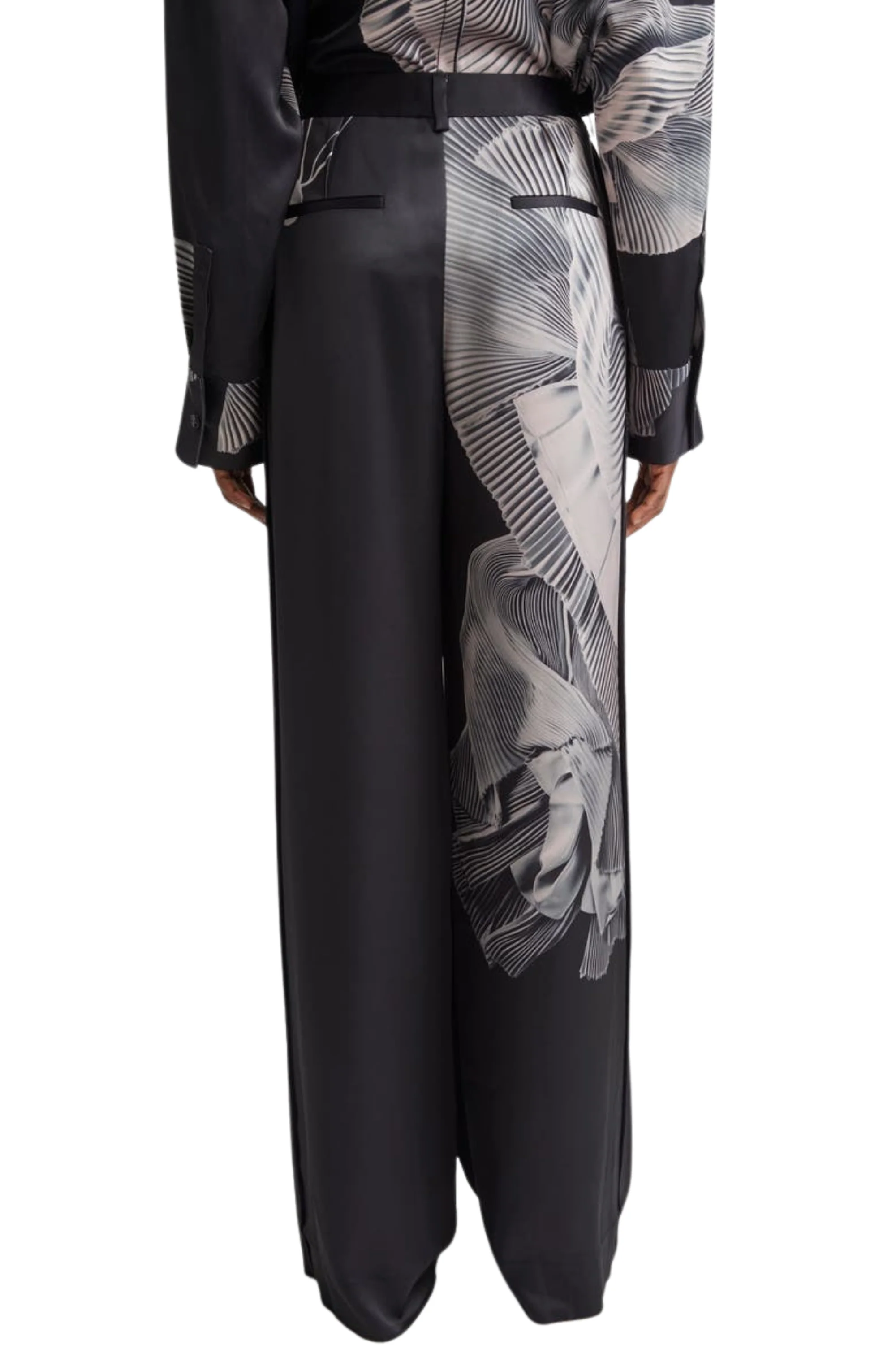 DANCING PLEAT PRINTED DOUBLE-FACE SATIN STRAIGHT-LEG - Image 3