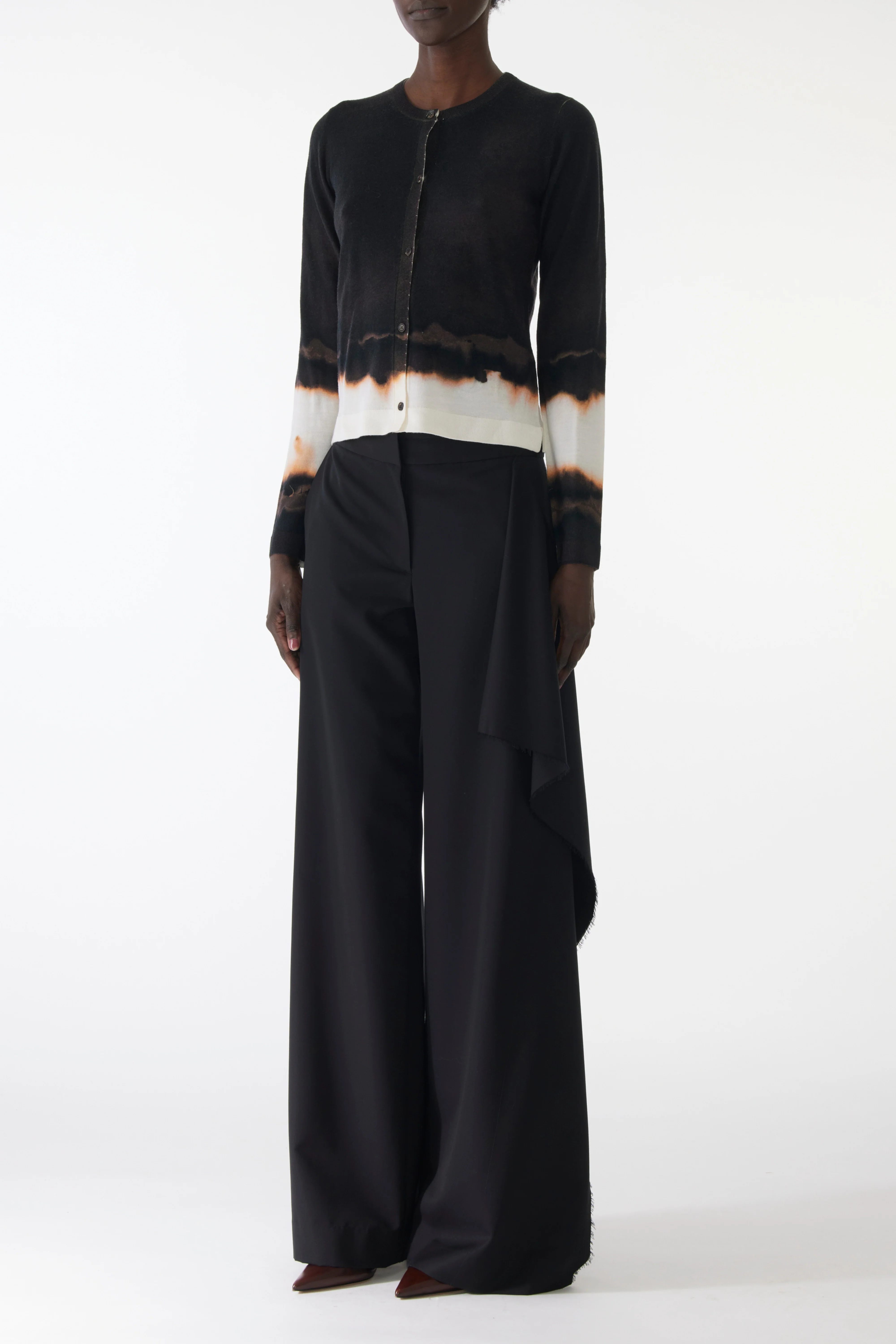 OMBRE DIFUSSED STRIPE WOOL CARDIGAN - Image 3