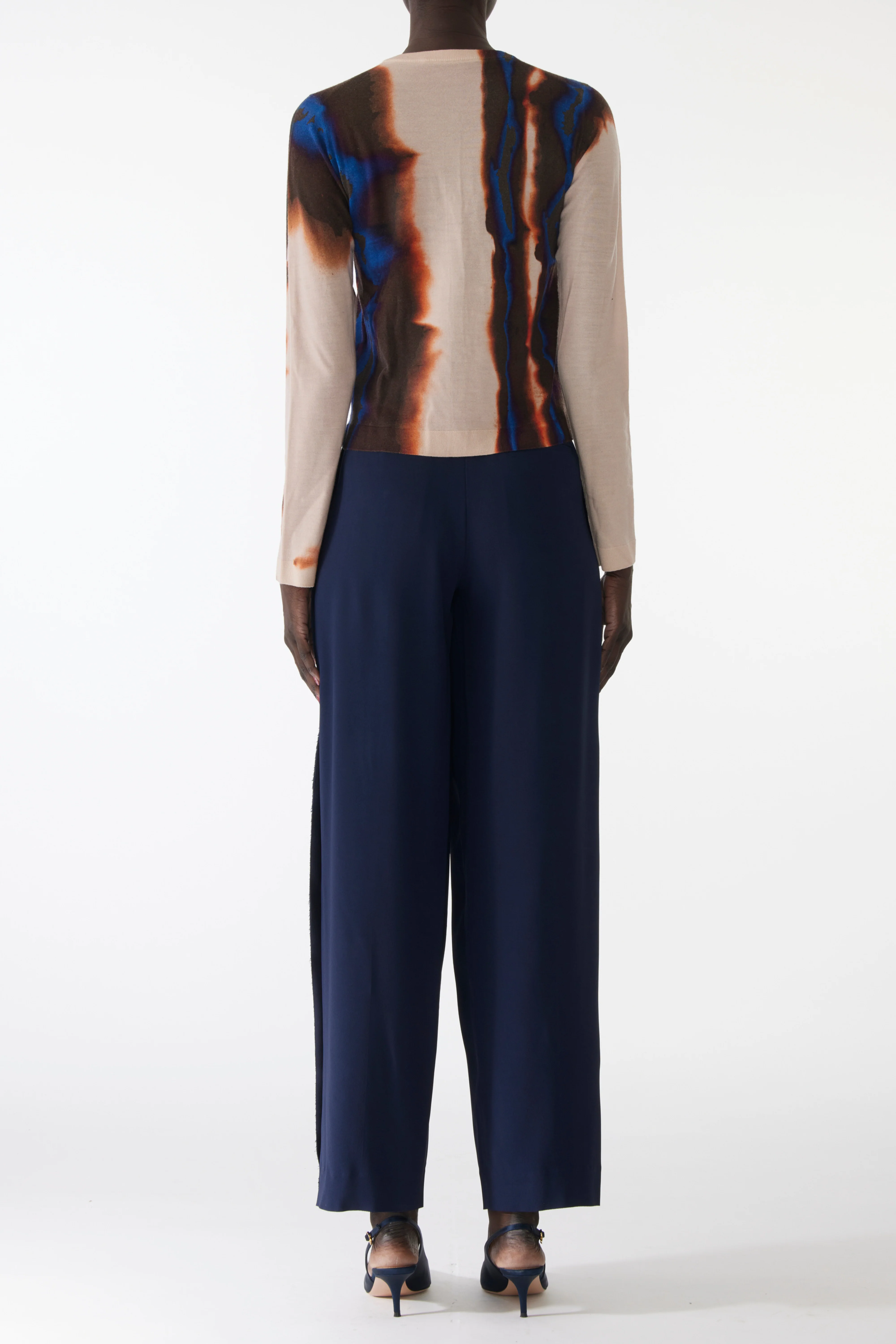 DIFFUSED OMBRE STRIPE WOOL CARDIGAN - Image 3