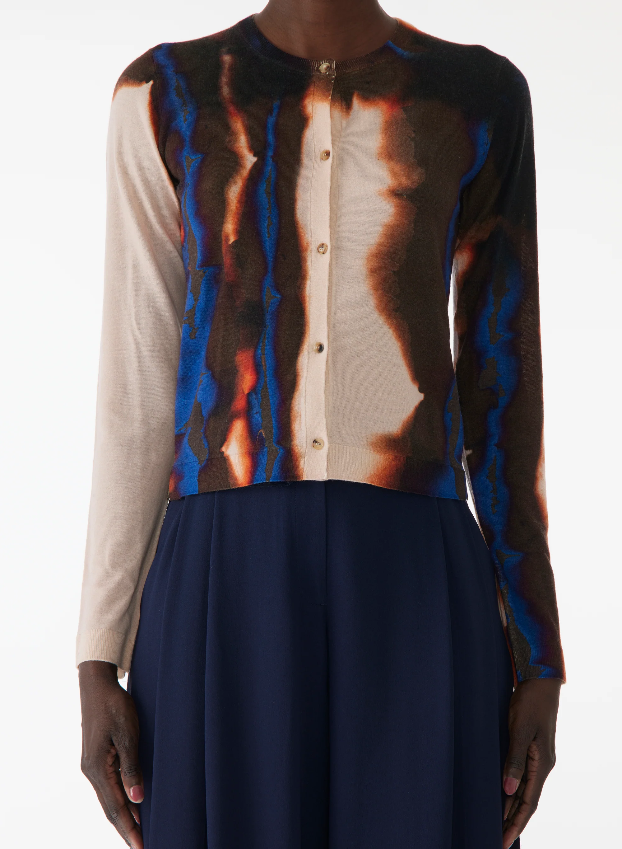 DIFFUSED OMBRE STRIPE WOOL CARDIGAN - Image 4