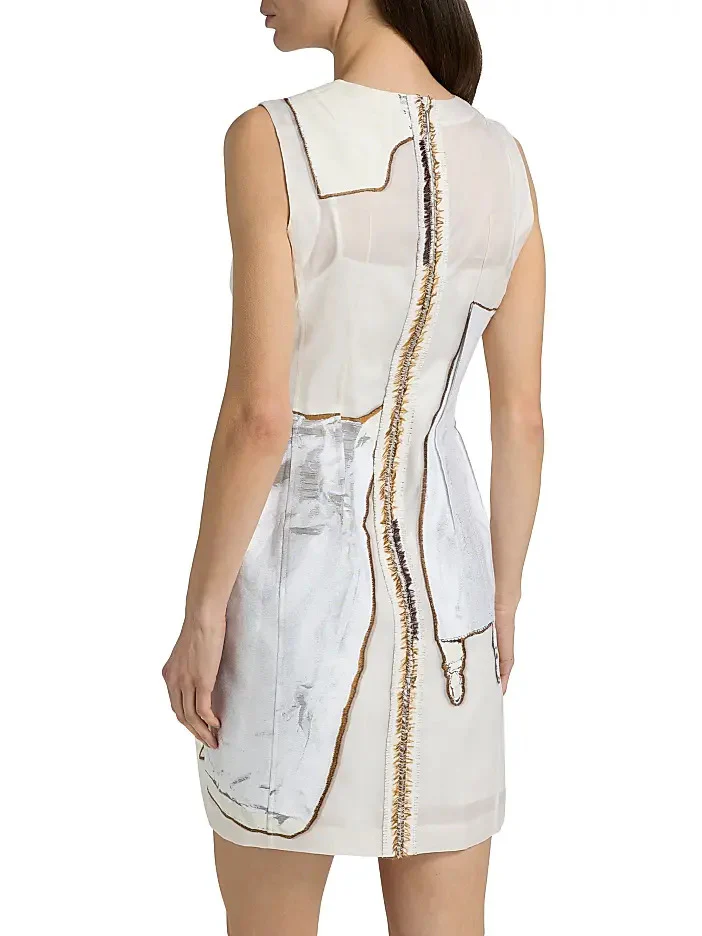 FIT AND FLARE MINI DRESS WITH LINGERIE JACQUARD - Image 5