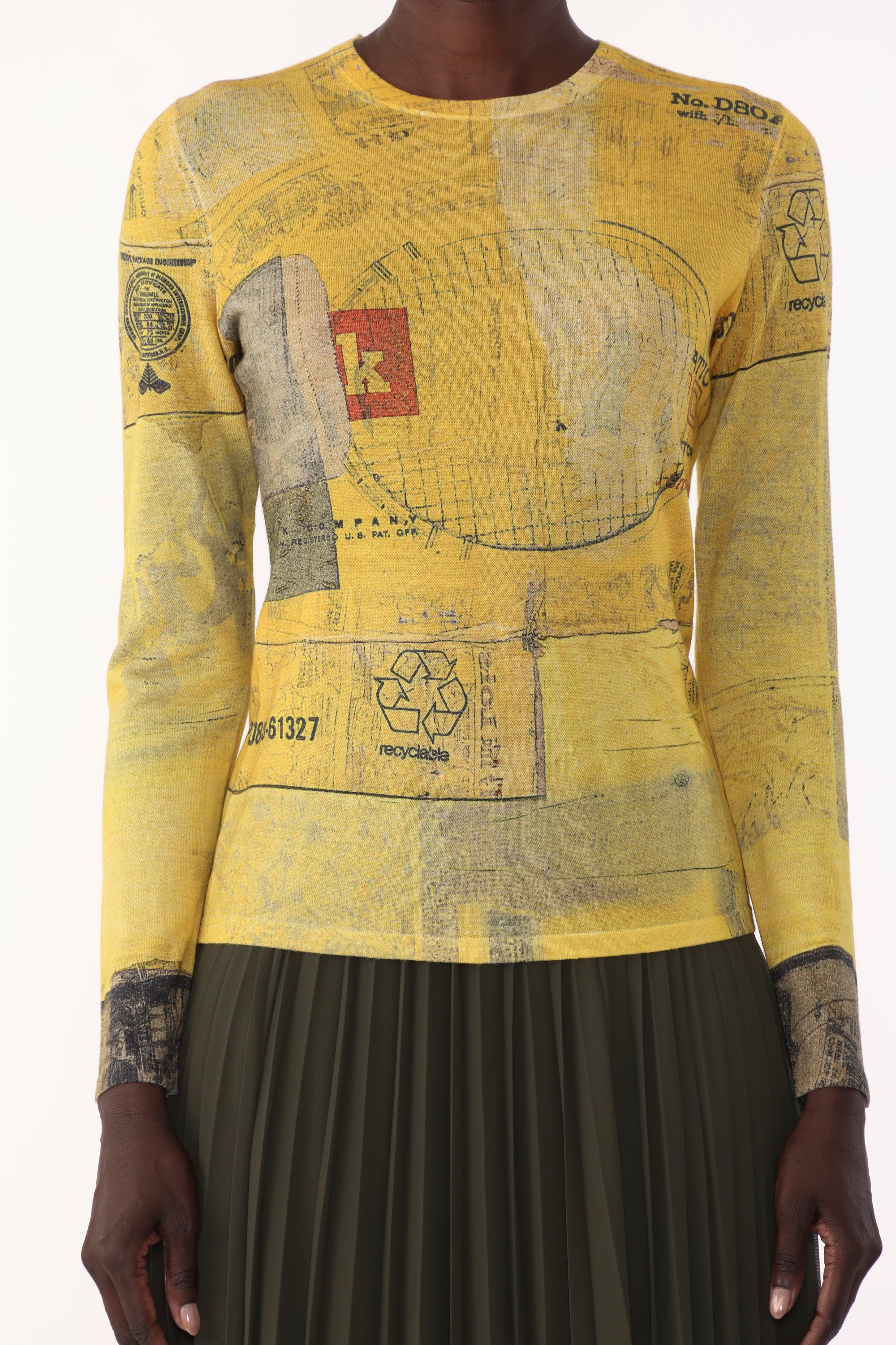 MERINO WOOL KNIT CREW NECK WITH SULPHUR BANK ARTWORK BY ROBERT RAUSCHENBERG - Image 5