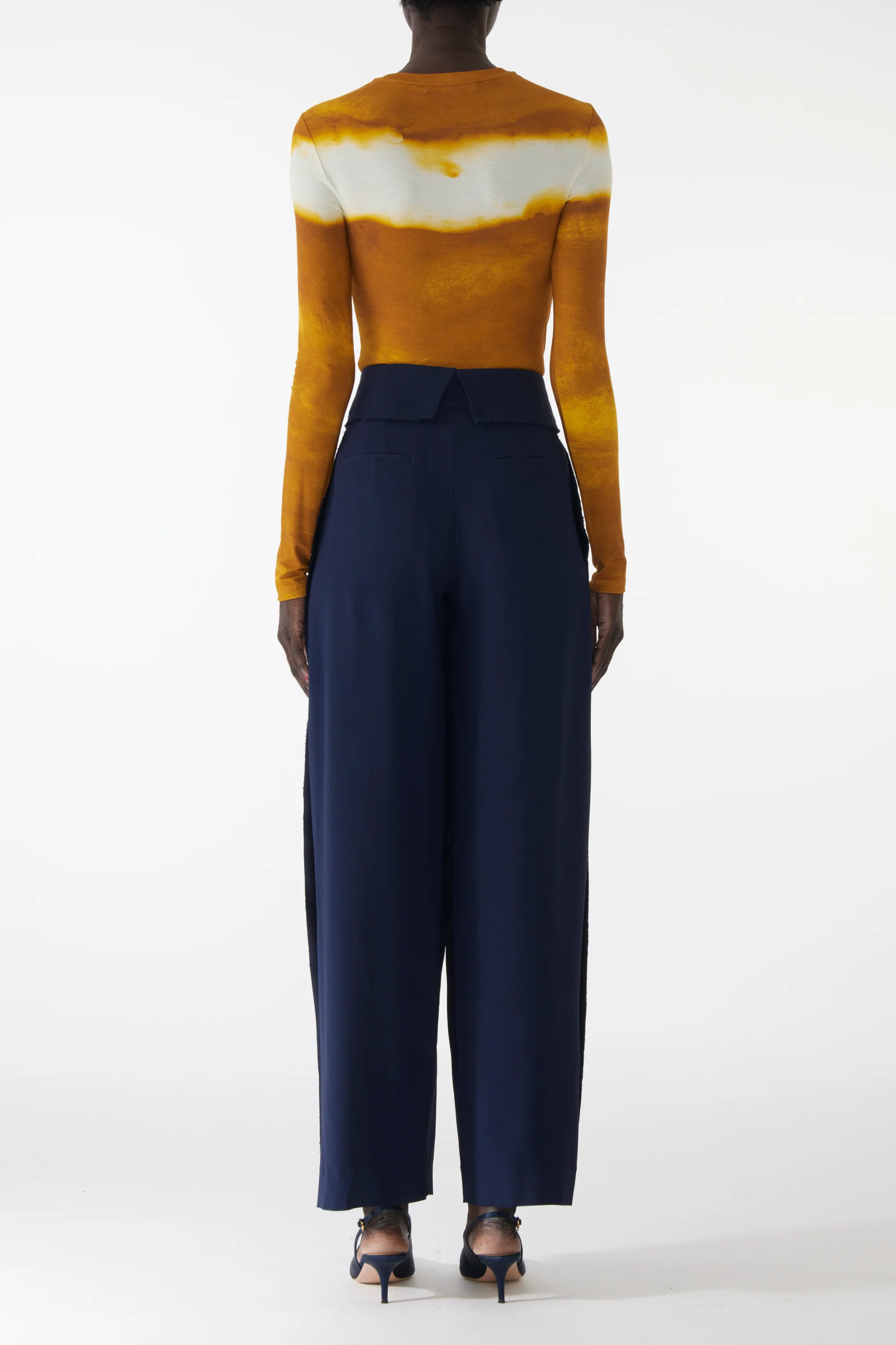 PLEAT- FRONT PANTS WITH FOLDOVER WAISTBAND - Image 3