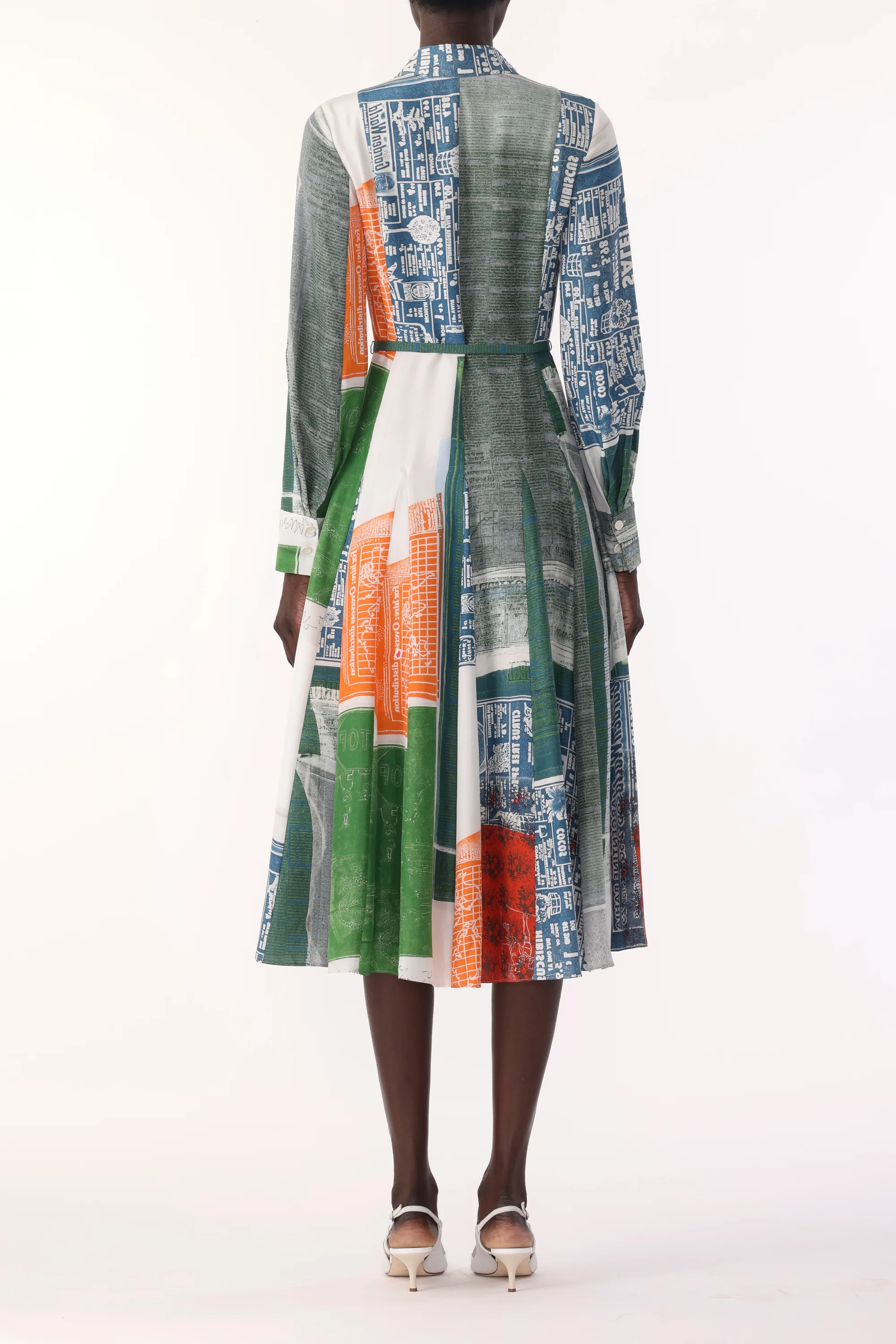 SANDWASHED SILK MIDI SHIRTDRESS WITH PLATTER ARTWORK BY ROBERT RAUSCHENBERG - Image 4