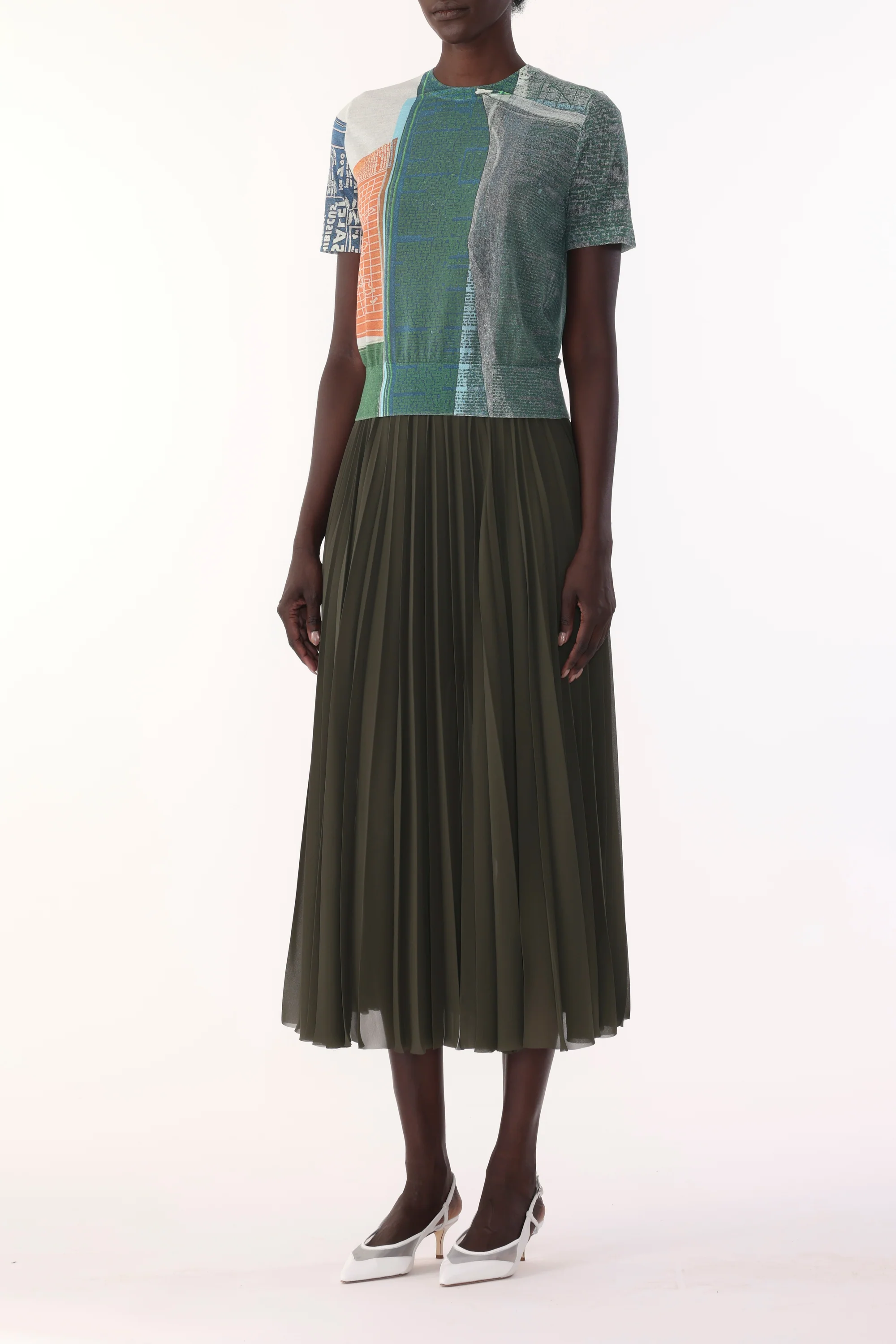 SHORT SLEEVE KNIT TOP WITH PLATTER ARTWORK BY ROBERT RAUSCHENBERG - Image 3