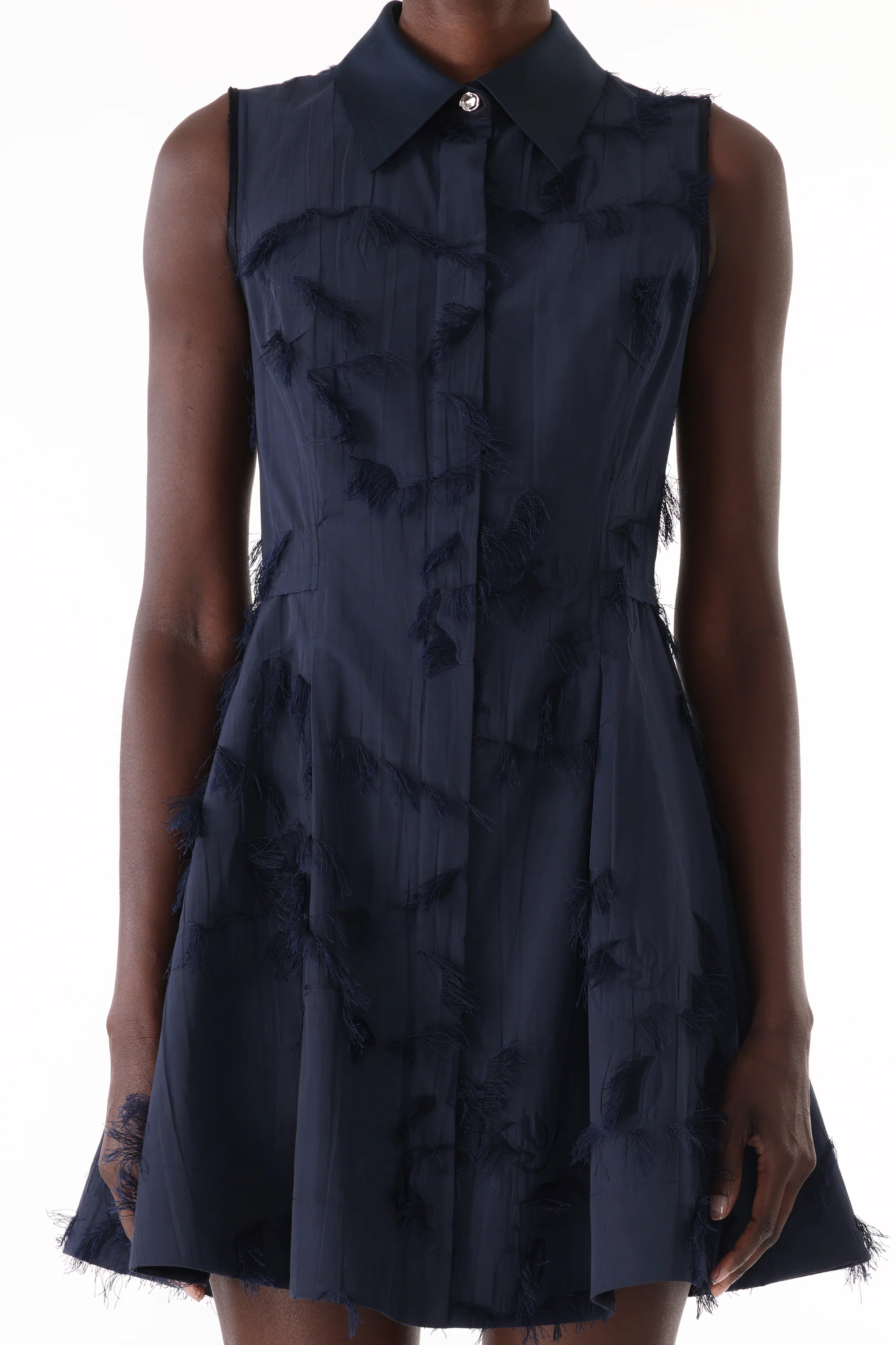 SLEEVELESS COTTON FIL COUPE MINI SHIRTDRESS - Image 5