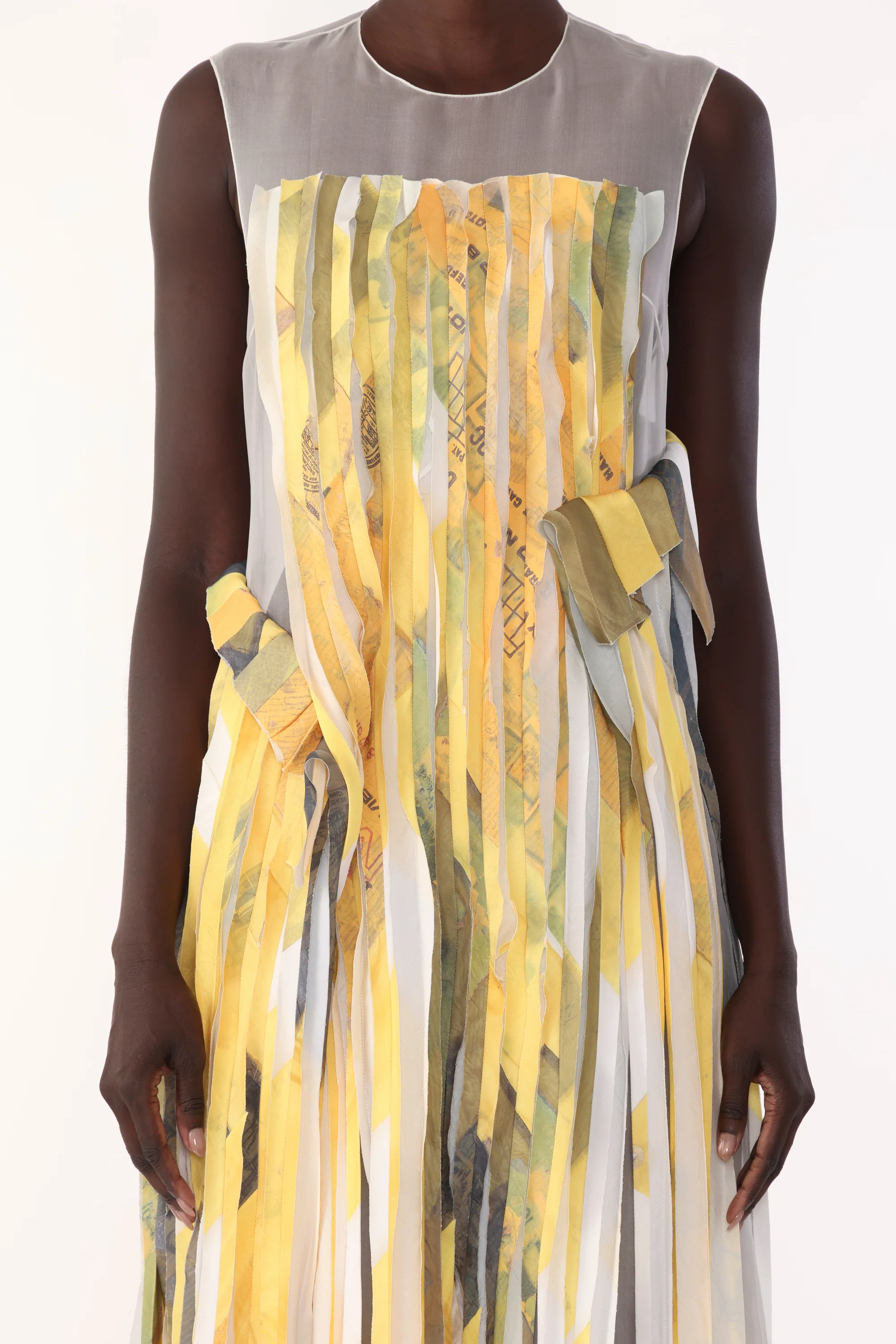 SLEEVELESS STRIP TANK GOWN WITH SULPHUR BANK ARTWORK BY ROBERT RAUSCHENBERG - Image 5