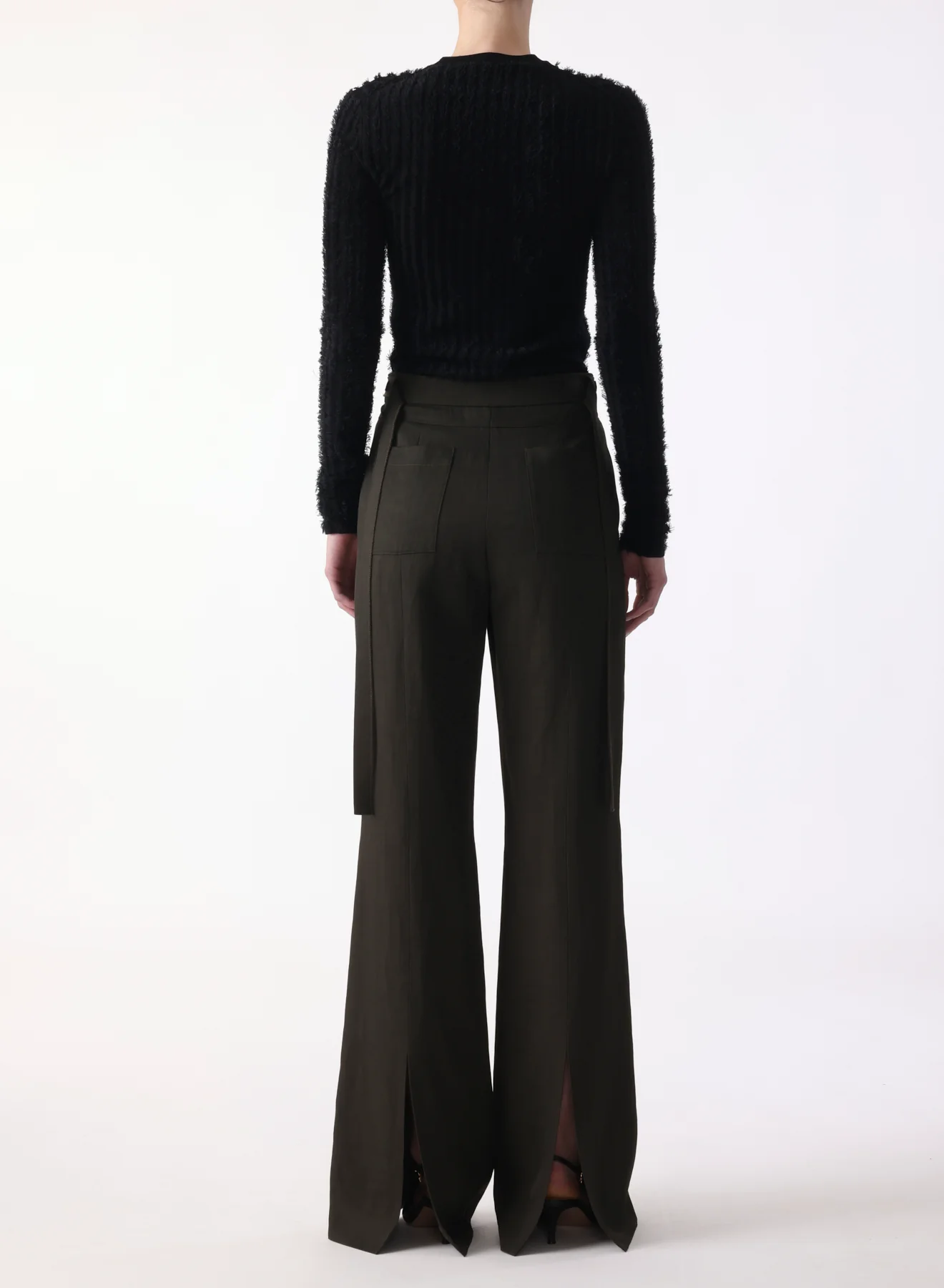 SOFT SUITING FLARE PANT WITH BACK LEG SLITS - Image 3