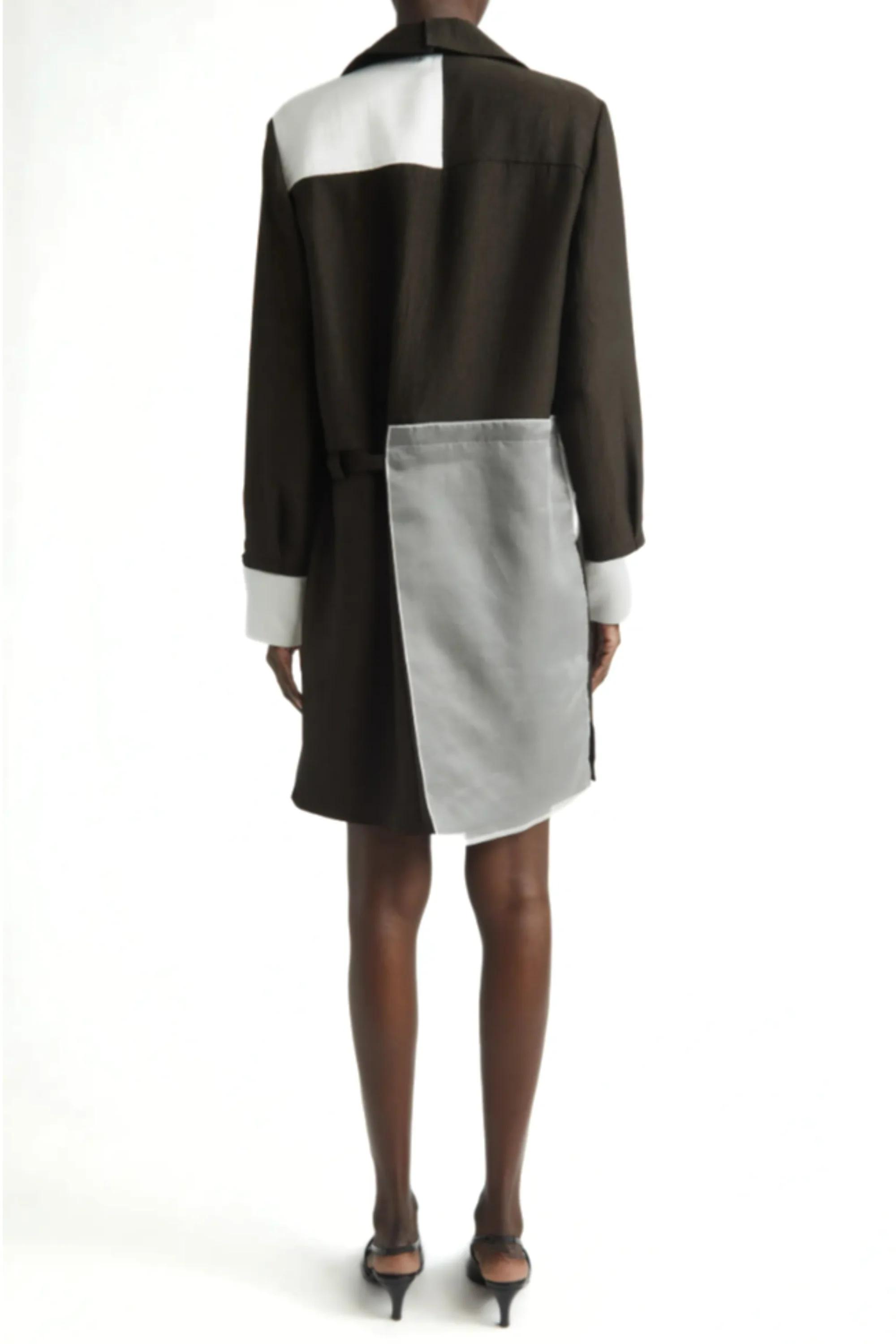 WASHED TWILL COLLAGE SHIRT DRESS - Image 5