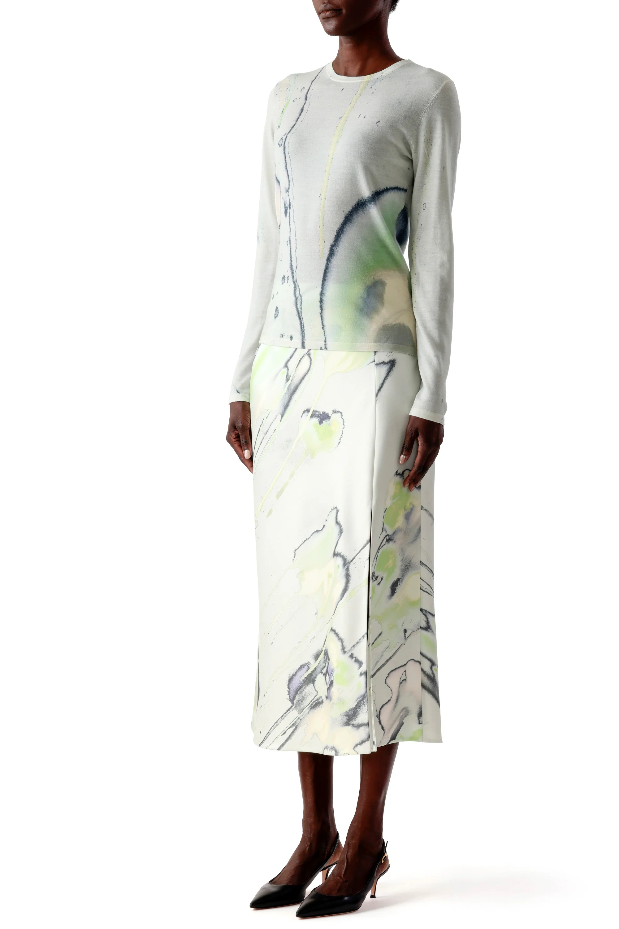WATERCOLOR FLORAL MERINO SWEATER - Image 3