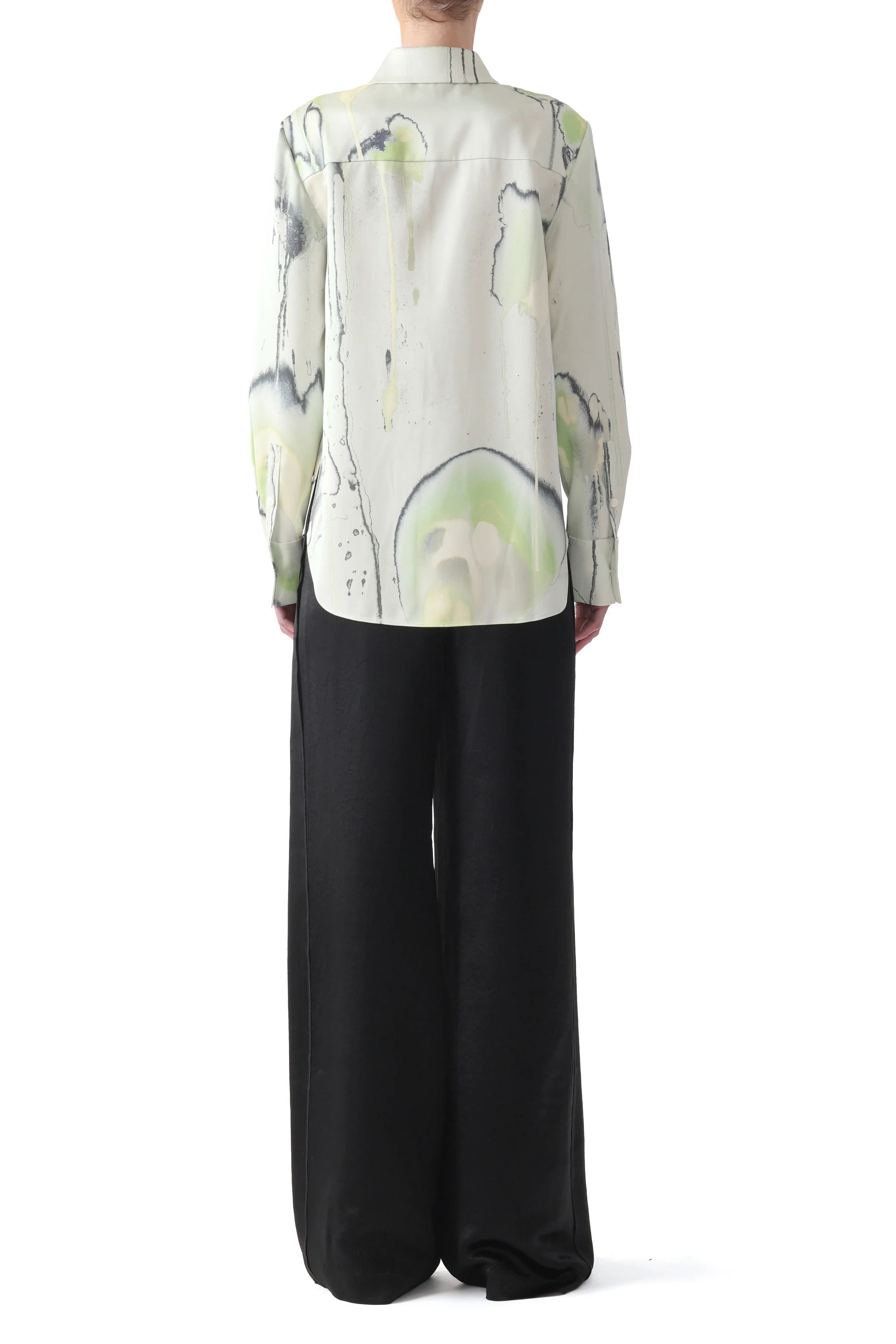 WATERCOLOR FLORAL SILK TWILL BUTTON UP SHIRT - Image 4